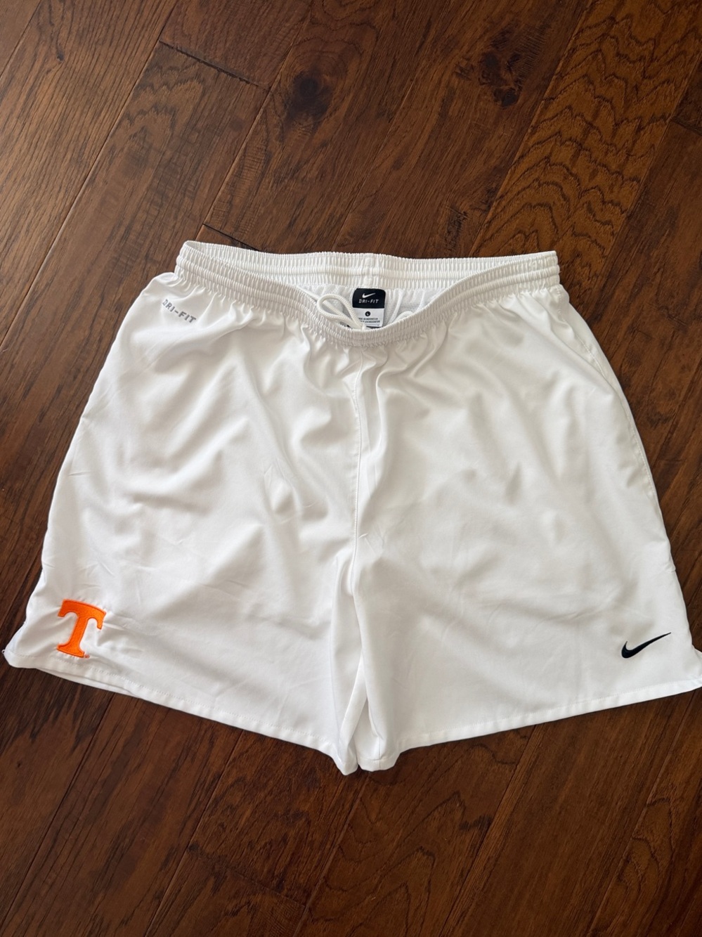 Nike White Athletic Shorts with power T Logo-Tennessee Vols